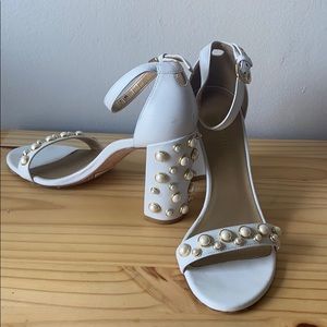 Stuart Weitzman White Block Heels